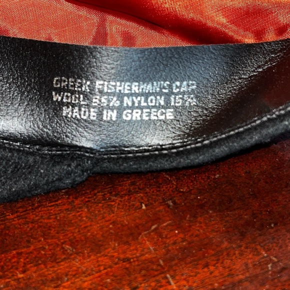 NWOT Greek Fisherman’s cap wool blend black textured size 57-7 1/8 nautical - Picture 5 of 8